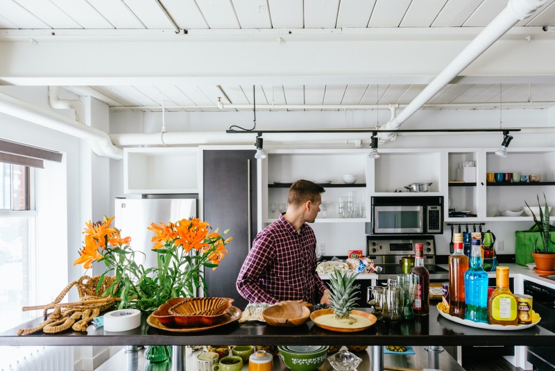 John prepping food for our shoot.