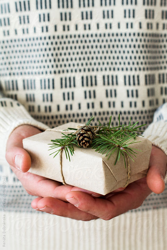 Man holding Christmas gift by RenÃƒÂ¡ta DobrÃƒÂ¡nska