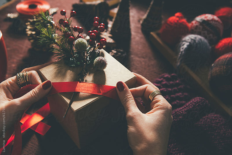 Holly Christmas Present Decoration by Lumina