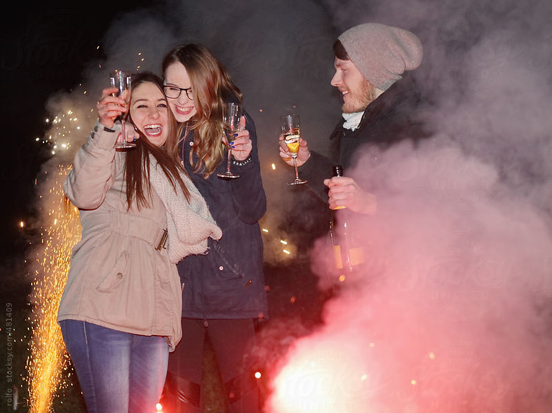 party people fire new years eve by Rolfo