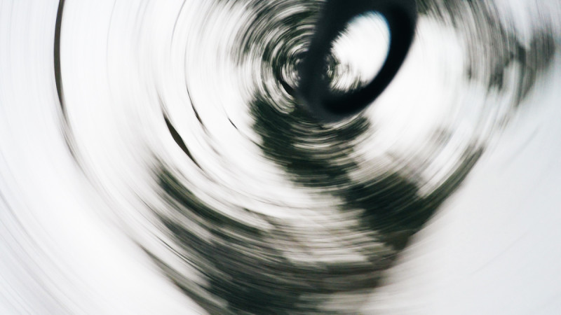 GoPro's last view before landing in a snow bank. 