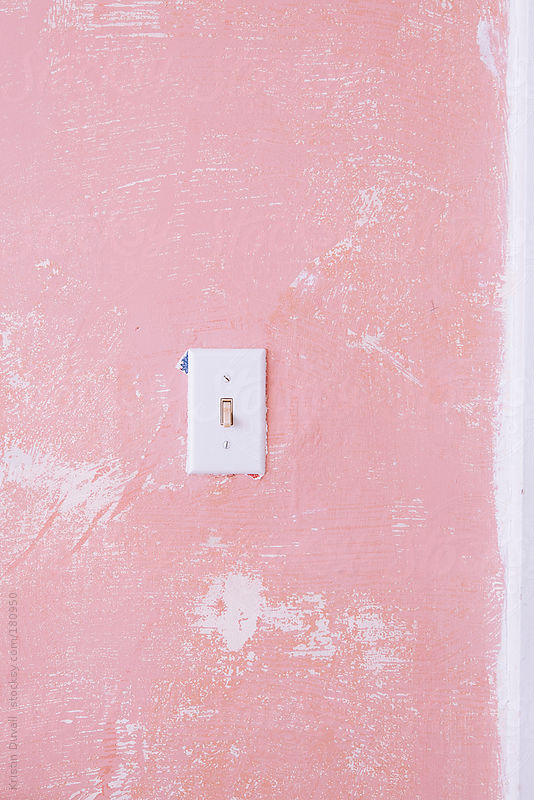 Light switch on pink wall by Kristin Duvall