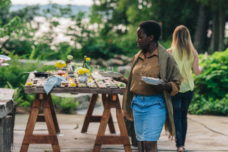 Clearing Dirty Dishes From The Table
